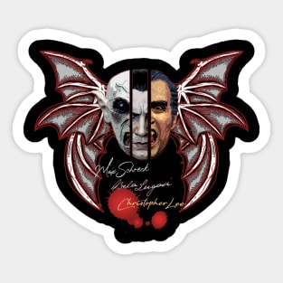 The First Generations of Dracula - Max Schreck, Bela Lugosi and Christopher Lee Sticker